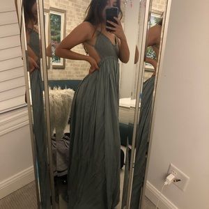 Teal crochet maxi dress